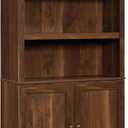 Sauder Select Book Shelf, Bookshelf with Storage, Library Bookcase with Doors and Adjustable Shelves, in Grand Walnut