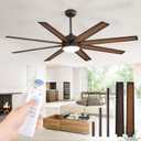 Fanbulous 65 Inch Ceiling Fans with Lights and Remote, Bronze Indoor/Outdoor Ceiling Fan with Quiet Reversible DC Motor, 6 Speeds, 3CCT, 8 Blades Large Ceiling Fan for Living Room Bedroom Patio