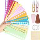 Embroidery Floss Organizer,10 Pcs Cross Stitch Supplies and 2 Pcs Thread Snippers for Sewing with Leather Scissors Sheath Cover,Needlepoint Thread Organizer and Thread Scissors Combined