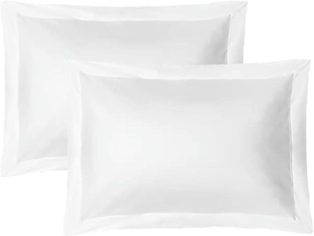 iMaylex Soft and Breathable 100% Egyptian Cotton Envelope Pillow Shams, Silk Like and Cozy Decorative Pillow Covers, Set of 2, White, King
