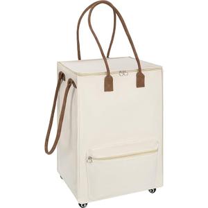 StorageWorks Grocery Cart on Wheels, Zipper Closure Rolling Bag, Shopping Trolley, Rolling Tote Bag with Handles