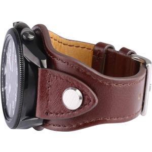 Bands Compatible with Garmin Venu 2/Venu 3/Vivoactive 4 45mm Watch, 22mm Leather Bracelet Vintage Strap for Samsung Galaxy Watch 3 45mm/46mm/Gear S3 Frontier/Classic Band for Men&Women (Red)