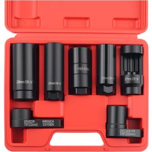 7PCS Sensor Socket Set,Heavy Duty Oil Pressure Sensor Socket 22mm 27mm 29mm,Side-Cut Access Automotive Tools for Removing & Install Sensors