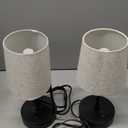 Ascher Small Bedside Table lamp Set of 2, RGB Color Changing Lamps, 3 Color Temperatures, Dimmable Nightstand Lamp with USB C+A Ports, Touch Desk Lamp for Bedroom Living Room, H11.4in(Flaxen Shade)