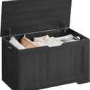 VASAGLE Storage Chest, 29.9 Inches Width Storage Bench, Entryway Bench with 2 Safety Hinges, Shoe Bench, Farmhouse Style, for Entryway, Bedroom, Living Room, Charcoal Gray ULHS011B02