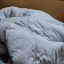 Bedsure Queen Size Comforter Set, Grayish Blue Soft Prewashed Bedding for All Seasons, 3 Pieces GentleSoft Down Alternative Bed Set, 1 Lightweight Comforter (90"x90") and 2 Pillowcases (20"x26")