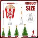 Gejoy Popcorn Christmas Tree Toppers Christmas Movie Night Party Supplies Decorations Wooden Xmas Tree Ornament for Indoor Movie Holiday Party Supplies