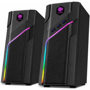 W-206RE RGB Bluetooth PC Speakers, Desktop Gaming Speakers with 21 LED Light Modes, USB Powered Stereo Computer Speakers for Monitor, Laptop and Gaming Setup