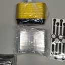 NPLUX 50 Pack Mini Cake Pans with Lids and Spoons Black Gold Rectangular Aluminum Foil Baking Pans Mini Cheesecake Containers(6.8oz)