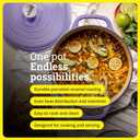 Lodge Essential Enamel Cast Iron Dutch Oven 6 Quarts - Perfect for Bread Baking, Braising, Marinating & Slow Cooking - Features Moisture-Sealing Lid & Dual Handles - Kitchen Essentials - Lilac