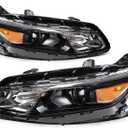 LSAILON Fit For Chevy For Malibu 2016-2018 Headlight Assembly Black Housing Amber Reflector Clear Lens Driver and Passenger Side