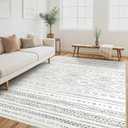 Tortania Area Rug Living Room Rugs- 6x9 Washable Large Soft Neutral Boho Moroccan Bohemian Farmhouse Rug Indoor Floor Carpet for Bedroom Under Dining Table Home Office Decor - Beige Gray