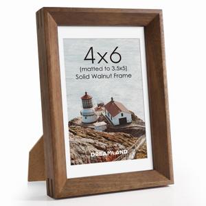 18x24 Poster Frame, Soild Wood Picture Frame with Mat to 16x20, Wall Frame