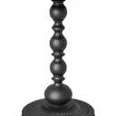 Metal Small End Table,Vintage Matte Black Round Side Table Nightstand for Bedside or Sofa,Small Accent Pedestal Table for Living Room Corners Bedroom Patio and bar (Matte Black)