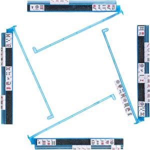 Mahjong Racks with Pushers, Anti-Slip Design Clear All-in-One Mahjong Racks and Pushers - Modern American Mahjong Tile Racks Set of 4 (Bling Blue), Small