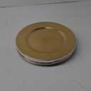 MAONAME Gold Charger Plates Set of 12, 13" Plastic Plate Charger with Beaded Rim, Electroplated Chargers for Dinner Plates, Round Chargers for Table Setting, Wedding Decor