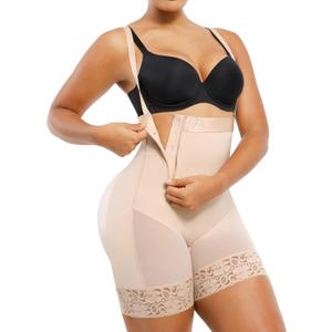 SHAPELLX Tummy Control Shapewear Butt Lifting Shapewear for Women with Compression Faja Body Shaper (Beige, XL)