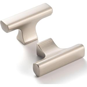 10 Pack 2 Inch, T-Bar Brushed Nickel Cabinet Knobs Satin Nickel Drawer Knobs Silver Cabinet Pulls, ZK1303 Kitchen Hardware for Cabinets Drawers Bedroom Dresser Cupboard Bathroom Vanity Closet