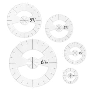 5PCS Circle Template Sewing Rulers Set, Clear Acrylic Quilting Template Rulers for Cutting Fabric Precision Measurements Sewing, 5 Sizes
