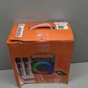 Karaoke Machine, Portable Bluetooth Speaker with 2 Wireless Microphones for Adults & Kids with Lights, Karaoke Microphone with PA System Supports USB/TF/REC/FM/AUX for Home Party Home System Packages (Black)