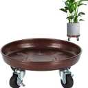 13 Inch Plant Caddy with Wheels Heavy Duty, 350 lbs Capacity, 4 Swivel Casters (2 Locking), Steel Rolling Plant Stand, High-Strength Rust-Proof Steel