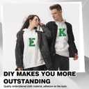 2 x 6-1/2" Varsity Letter Patches Green Iron On Letters Letterman Jacket Patches Chenille Large Iron On Letters for Clothing Jacket/Hoodie/Varsity L