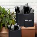 qiqee 10PCS Black Gift Bags with Ribbon Handles Mulit Assorted Sizes Gift Wide Bags (2pcs Large 13", 4pcs Medium 9.6", 4pcs Small 6.3",Tissue Paper)