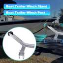 Boat Trailer Winch Stand with Roller Compatible with 3" W X 4" H Boat Trailer DrawbarAdjustable Height Winch Post Mounts, Galvanized Steel