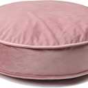 Round Floor Pillow Cover Velvet Throw Seating Pouf Yoga Meditation Cushion Plush Case Reading Room Decor Cover Only (19.7IN, Dusty Rose)