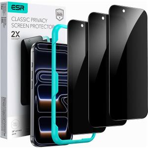 ESR 3 Pack for iPhone 17 Pro Privacy Screen Protector, Anti-spy Tempered-Glass Privacy Screen Protector with Easy Installation Tool, Micro-Curved Edges, Case Friendly