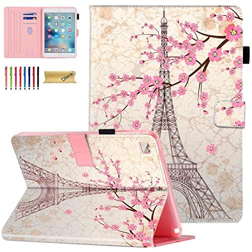 Dteck Case for iPad mini 5/4/3/2/1, Protective Leather Folio Case with [Auto Wake Sleep/Adjustable Viewing Stand Angle] Magnetic Shockproof Cute Slim Cover for iPad mini 7.9", Pink Eiffel Tower