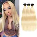 1B613 Bundles Human Hair Blonde Straight Bundles 24 26 28 Inch Unprocessed Virgin 613 Bundle Hair Extensions