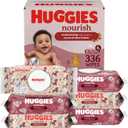 Huggies Nourish Scented Baby Wipes, 6 Push Button Packs (336 Wipes Total)
