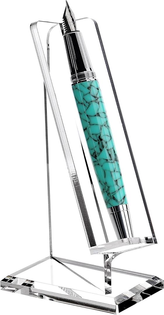 SANRUI Acrylic Pen Holder Desktop Display, Vertical Fountain Pen Pencil Stand Ballpoint Showholder, Clear Makeup Brush Rack, Paintbrush Drying Support Organizer Desk for Exhibitions,Office,Store Use