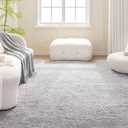 Amazon Basics Fluffy Washable Area Rug, Shaggy Carpet for Living Room, Bedroom, 5' W 7' L, Gray