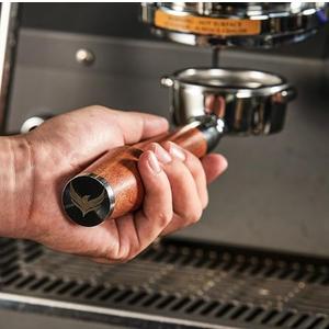 KNODOS 54mm Bottomless Portafilter Breville Compatible Rosewood Handle & Naked 18-21 Gram Filter Basket Included, Fits Barista Express, Pro, Touch, Bambino Plus, Infuser, Duo Temp Pro Impress
