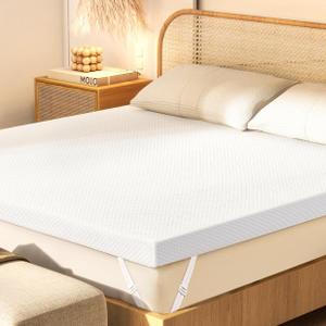 3 Inch Memory Foam Mattress Topper Twin XL Size, 2 Inch Cooling Egg Crate Gel Memory Foam Plus 1 Inch High Density Gel Bed Topper (White)