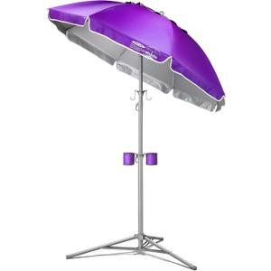 Wondershade Ultimate Portable Sun Shade Umbrella Lightweight Adjustable Outdoor Patio & Beach Umbrella with Tripod Base (Purple)