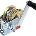 ASelected 800lbs Capacity Heavy Duty Hand Winch, Crank Strap Gear Boat Winch with 26FT Steel Cable and Hook, Manual Lifting Winches for Boat Trailer ATV or Shop Crane, Small Hoist for Deer Feeder