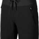 Rdruko Women's Swim Board Shorts with Liner 7" High Waisted UPF 50+ Beach Trunks Shorts (Large, Black)