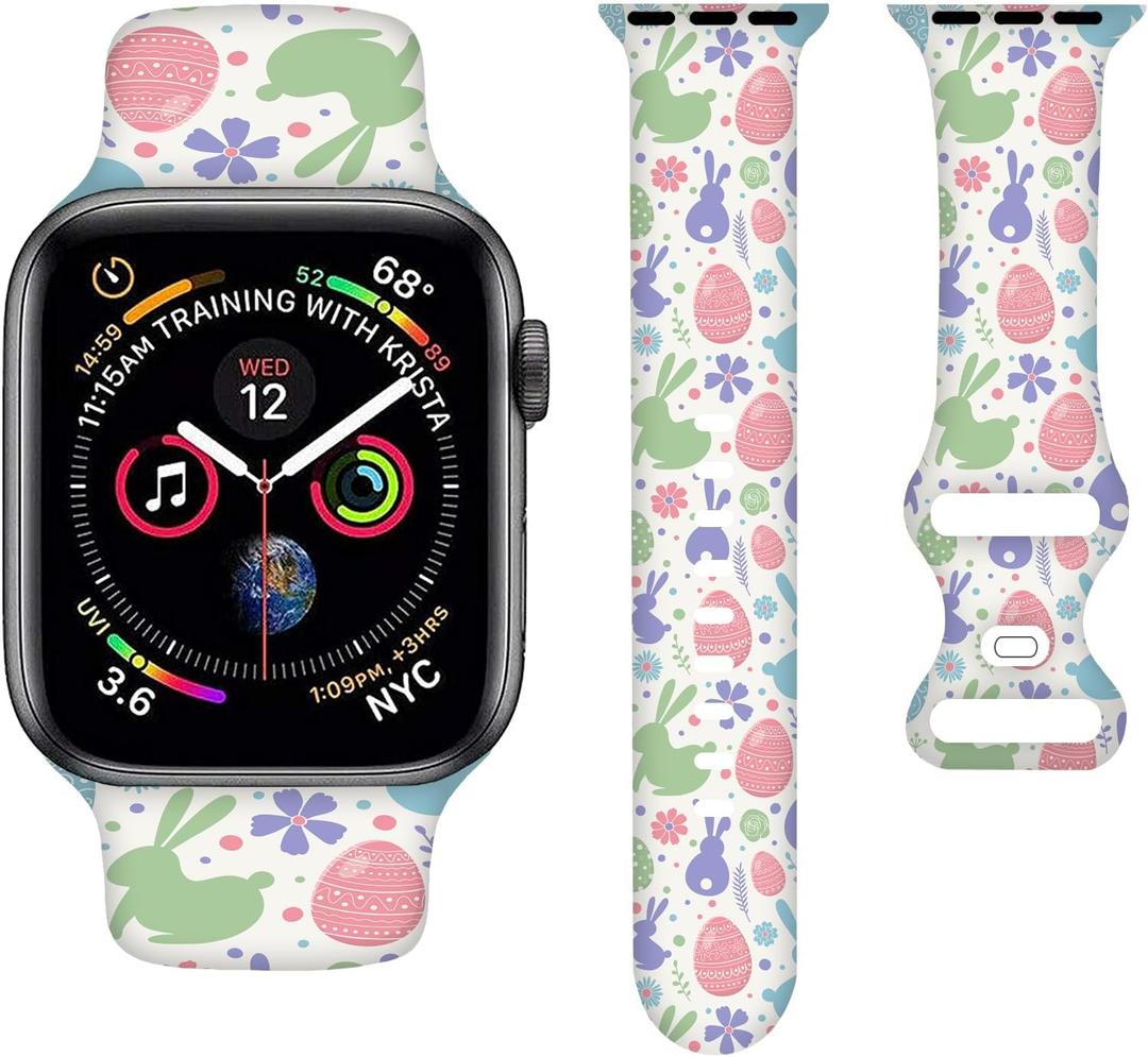 Cartoon Holiday Bands Compatible with Apple Watch Band 38MM 40MM 41MM 42MM 44MM 45MM 49MM, Silicone Strap Compatible with iWatch Bands Ultra Series SE 9 8 7 6 5 4 3 2 1 for Women Men