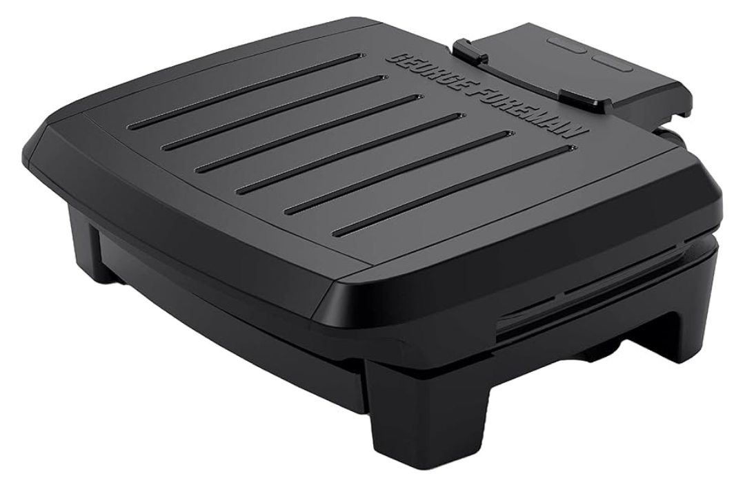 George Foreman® Fully Submersible™ Grill, NEW Dishwasher Safe, Wash the Entire Grill, Easy-to-Clean Nonstick, Black/Grey