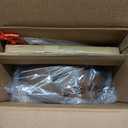 LUE BONA Adjustable Vanity Stool, 360Swivel Vanity Chair for Makeup Room, Brown Stool Chair for Vanity, Small Faux Leather Vanity Stools for Bathroom, Living Room