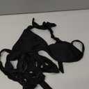 Women's Bikini Sets Bathing Suits Two Piece Swimsuits Sexy Triangle Halter Bikinis Top (Black)