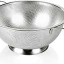 Colander Stainless Steel 5-Quart, Strainer for Kitchen Food, Dishwasher Safe