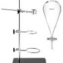 QWORK 1000ml Heavy Wall Conical Separating Funnel with 24/29 Fitting and PTFE Stopcock + Laboratory Distillation Support Rack for Titration Extraction