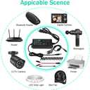 Universal Power Supply 3V~24V 3A 72W Adjustable Variable 3V 5V 9V 12V 18V 20V 24V AC/DC Adapter Charger, 100V-240V AC to DC Converter with 14 Tips, Polarity Converter and 4-Way Power Splitter Cable