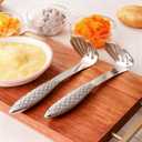 Fish-Shaped Potato Masher & Potato Smasher  Effortless Stainless Steel Potato Ricer with Ergonomic One-Piece Non-Slip Handle, Break-Resistant Masher Kitchen Tool for Potatoes, Avocados, Eggs & More