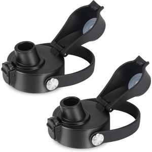 Auto Flip Lid for Hydro Flask Wide Mouth, Great Spout Lid for Simple Modern, Fits for Iron Flask and Other Brands, Replacement Lid with Button Lock (2 X Black)