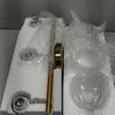 3-Light Bathroom Light Fixtures, 20" Brushed Gold Vanity Lights for Bathroom with Ribbed Clear Tulip Glass Shade, Vintage Wall Vanity Lighting Fixtures Over Mirror for Bathroom Living Room Hallway